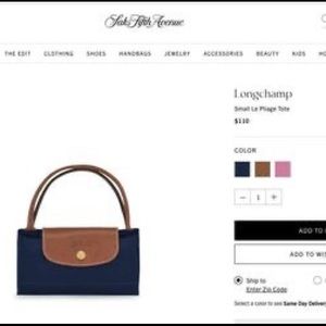 BRAND NEW Longschamp Le Pliage Handbag Small Navy